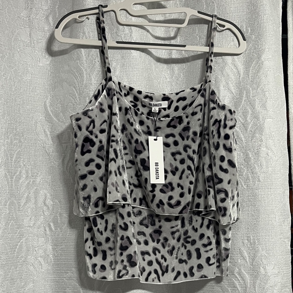 BB Dakota Gray Leopard Camisole